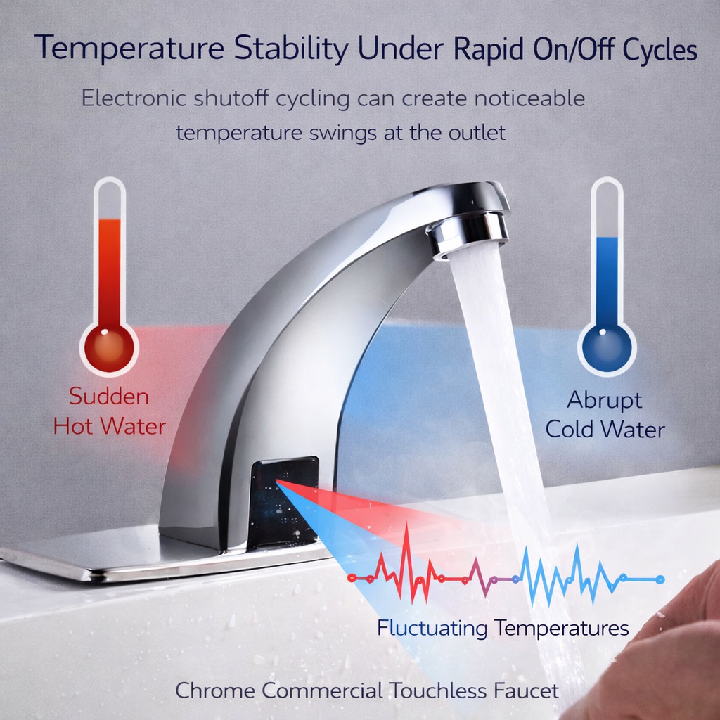 Chrome commercial touchless faucet